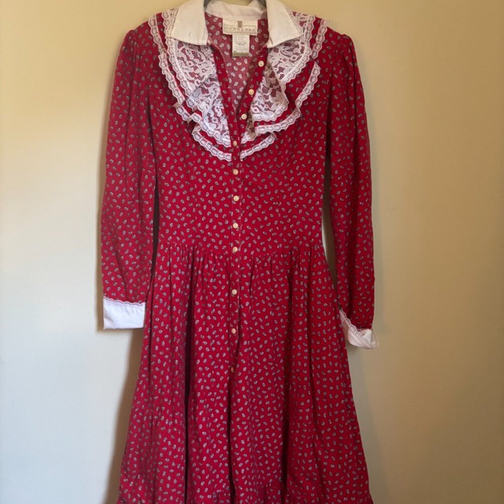 Vintage Gunne Sax Flannel Holiday Dress